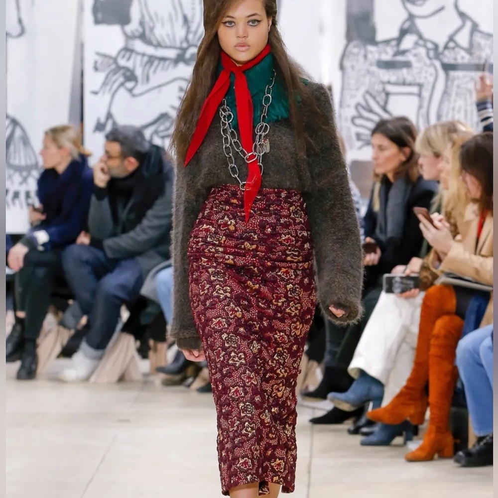 NWT MIU MIU Rare 2018 Runway Gonna Lurex Metallic Dress Bordeaux - EU38 (US8)